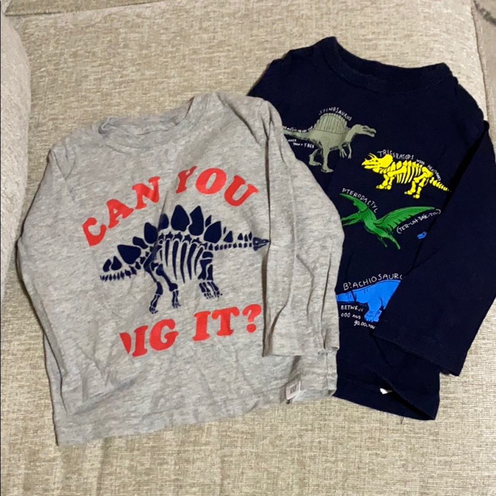 Baby Gap long sleeve dinosaur shirts
